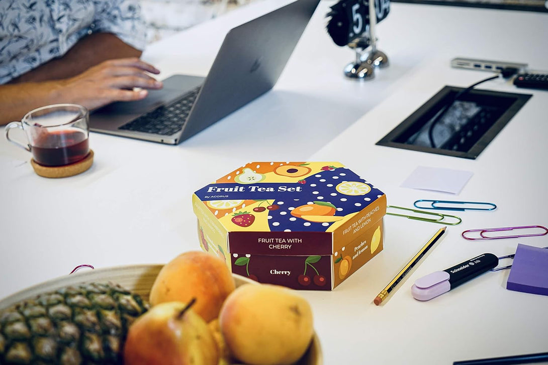 ACORUS Fruit Luxury Tea Set | Gift for Mother'S Day | Assorted Fruit and Herbal Teas Box | Tea Gift Sets | Large Variety Pack | Sampler 6 Flavors | 60 Tea Bags