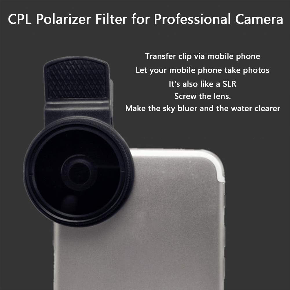 37Mm CPL Phone Camera Lens, Universal Polarizer Clip-On Cellphone CPL Filter Compatible with Iphonesamsung/Android Smartphones