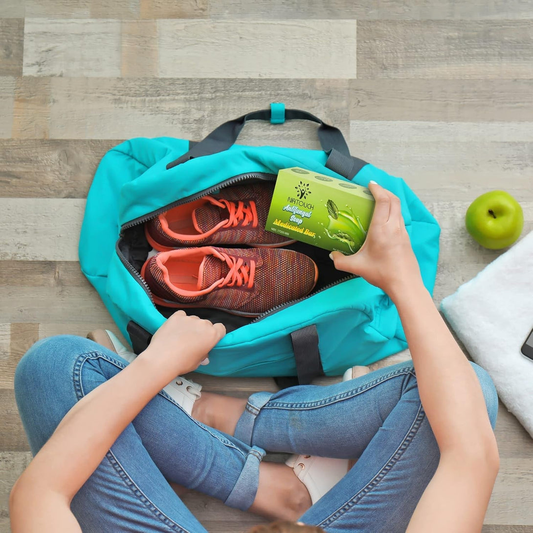 Antifungal Medicated Soap Bar, Athletes Foot Jock Itch Ringworm Yeast Infection Treatment for Men, Tea Tree Oil Body Soap Bar with Natural Tea Tree Oil, Eucalyptus Oil and Lavender Oil, 4 Oz