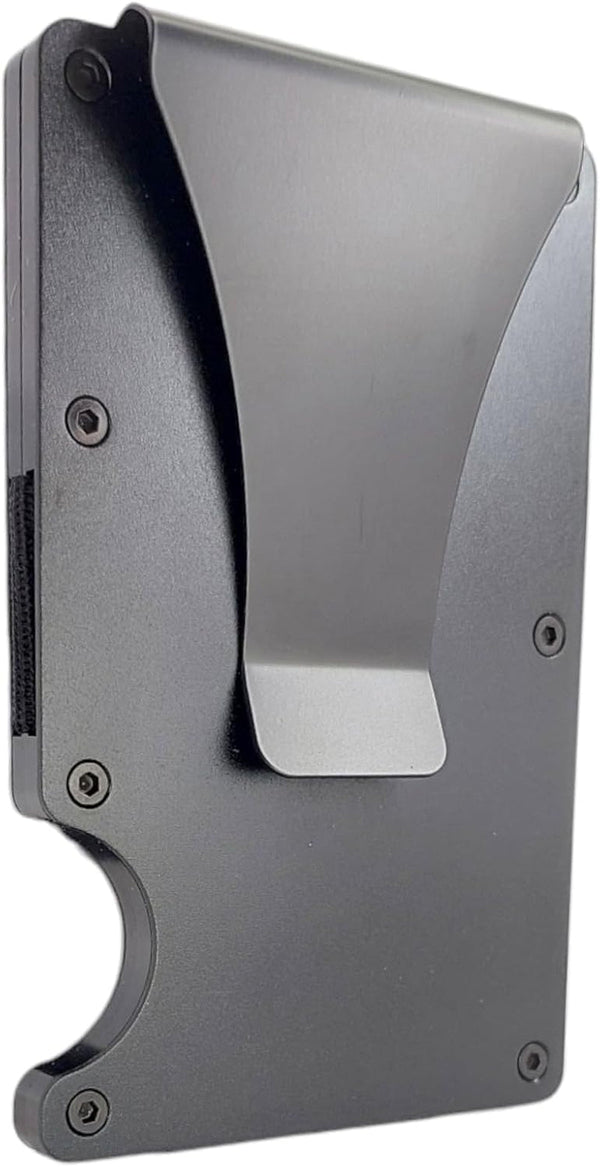 ROVE - Money Clip - RFID Blocking Aluminium Enhanced Minimalistic Compact Wallet (Matt Black)