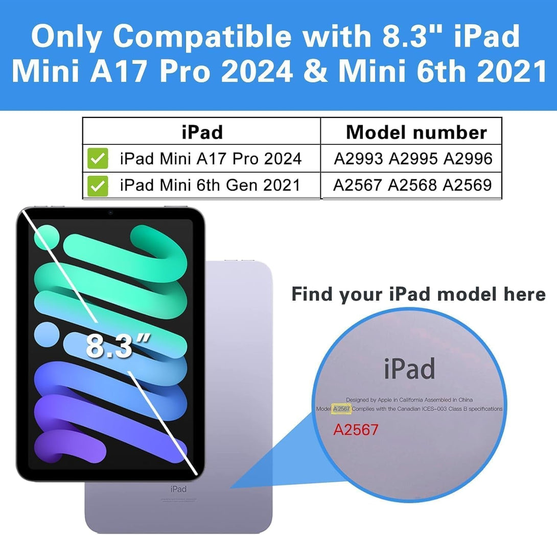 Procase Smart Case for Ipad Mini 7 A17 Pro 2024/Ipad Mini 6 2021 8.3 Inch Ipad Mini 7Th/6Th Gen Case, Hard Back Cover for Ipad Mini 8.3 7Th Gen A2995/A2996/A2993/6Th Gen A2567 A2568 A2569 -Lightpurple