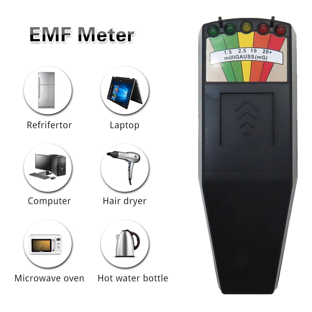 Ghost Hunting Paranormal Equipment Handheld 5 LED EMF Meter Magnetic Field Detector for Indoor & Outdoor Inspections