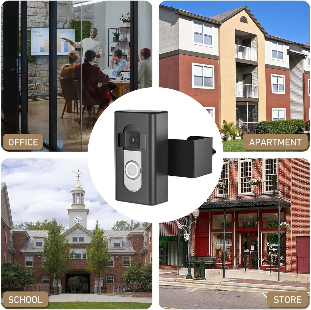 Anti-Theft Video Doorbell Mount,Ahbteym Mount No Drill Bracket Holder Accessories for Apartment Home Rentals Compatible with Ring Video Doorbell 4/3/3 Plus/2/1/2021/2023 Release(Black)