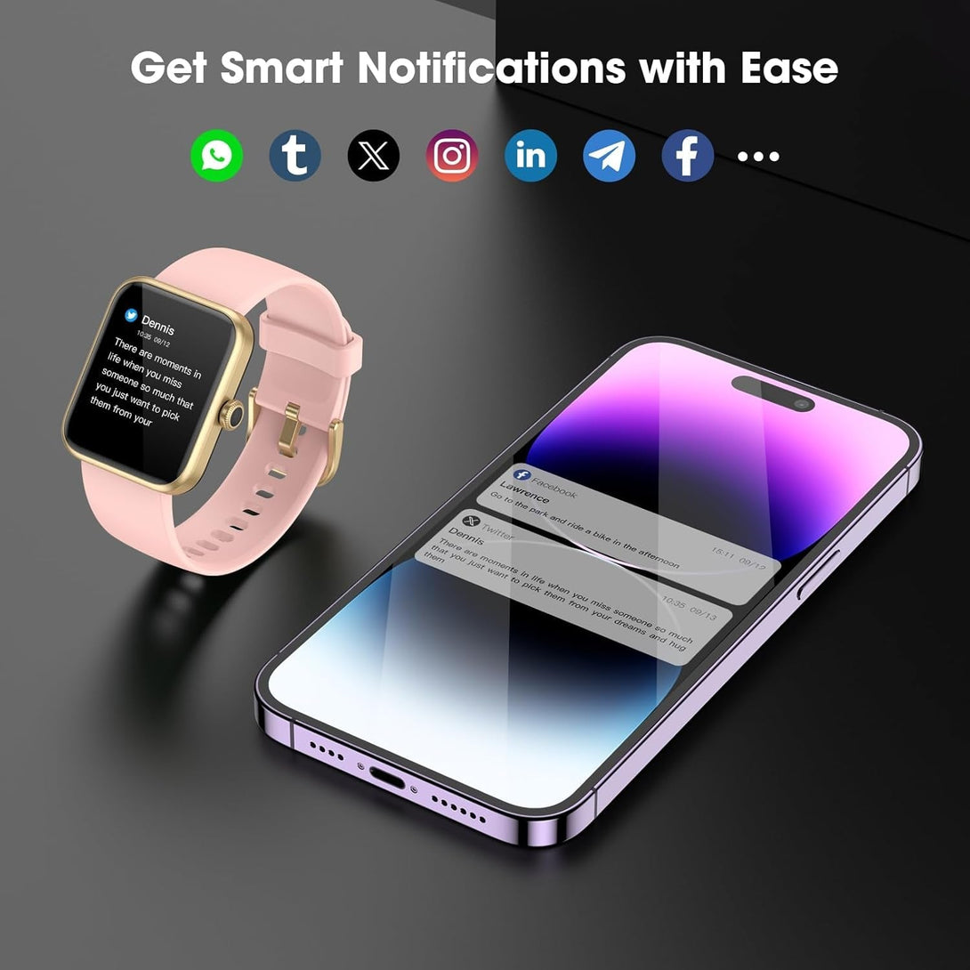 EURANS Smart Watch 45Mm, Fitness Watch with Heart Rate/Sleep Monitor Steps Calories Counter, IP68 Waterproof Activity Tracker Compatible with Android Ios