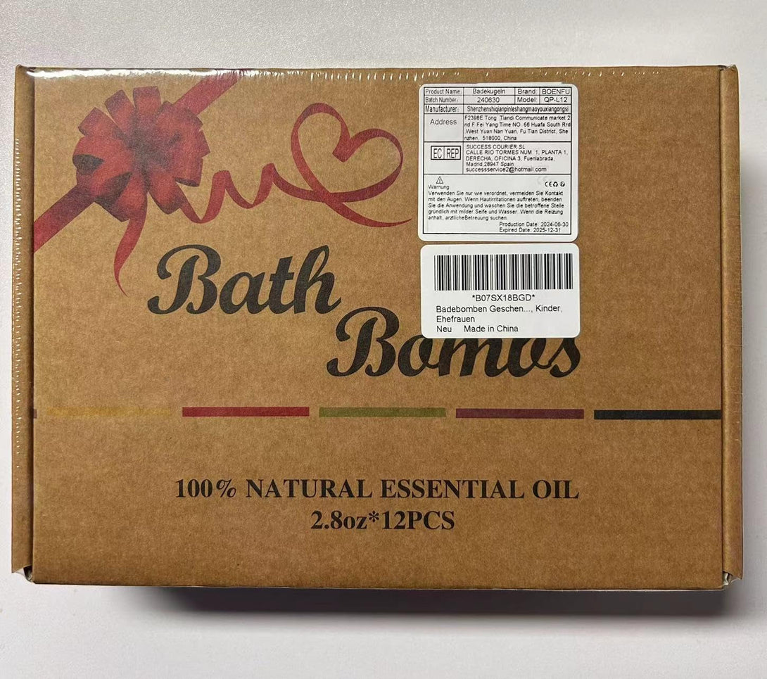 Bath Bombs Gift Set 2.8 OZ*12 PCS Organic Natural Essential Oils, Relax and Moisturize Skin, BOENFU Luxury Spa Bomb Gifts for Girl, Mom, Kids, Wife, Birthday,Valentine'S Day, Anniversary