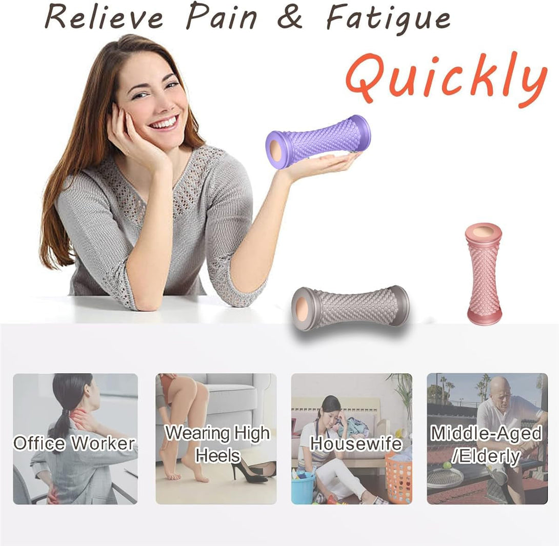 Foot Roller Massager, Deep Tissue Muscle Massager, Acupressure Trigger Point Therapy, Plantar Fasciitis Relief, Heel Arch Pain & Leg Soreness Stress Relief (Gray)