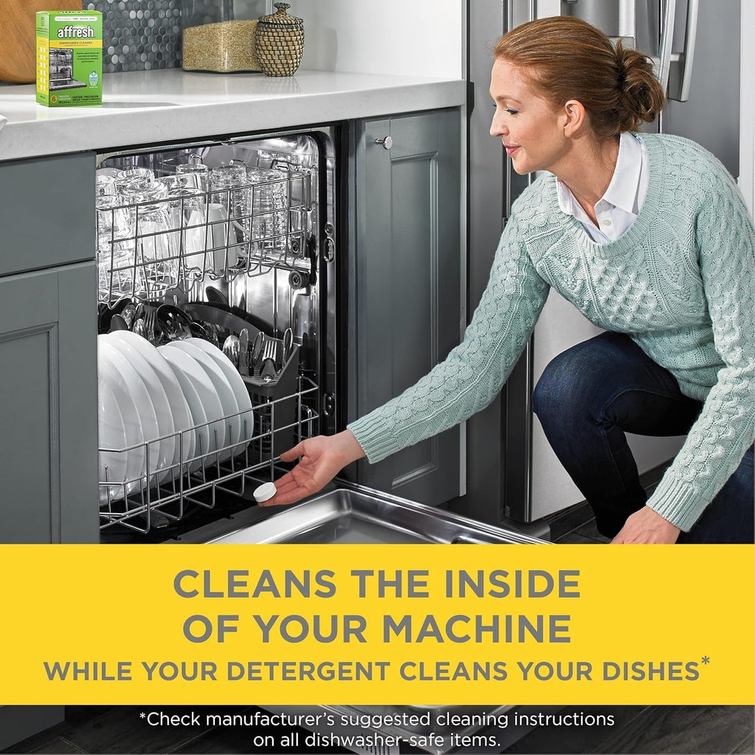 Affresh Dishwasher Cleaner, 12 Month Supply, Helps Remove Limescale and Odor-Causing Residue