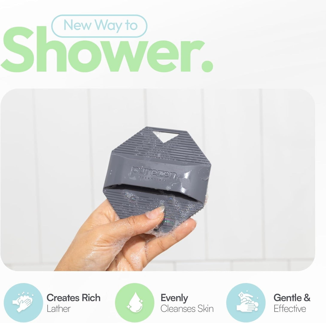 Silicone Body Scrubber, Exfoliating Body Scrubber for All Skin Types, Eco Friendly Massaging & Exfoliating Shower Scrubber with Soft Bristles, Travel Essentials, Loofah Alternative