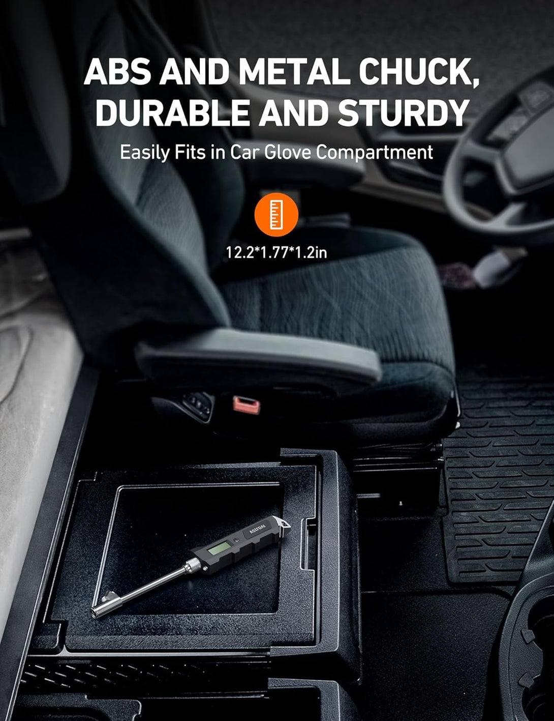 Astroai Digital Tire Pressure Gauge 230 PSI Heavy Duty Dual Head Stainless Steel Made for Truck and RV with Backlit LCD and Flashlight Car Accessories