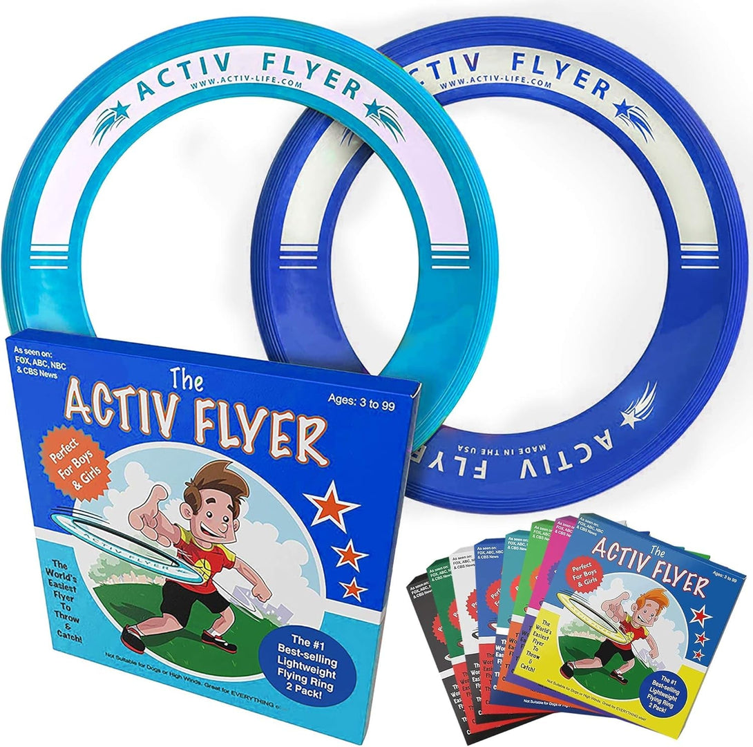 Activ Life Kid’S Flying Rings (2 Pack) They Fly Straight & Don’T Hurt, 80% Lighter than Standard Rings - Replace Screen Time with Healthy Family Fun - Get outside & Play