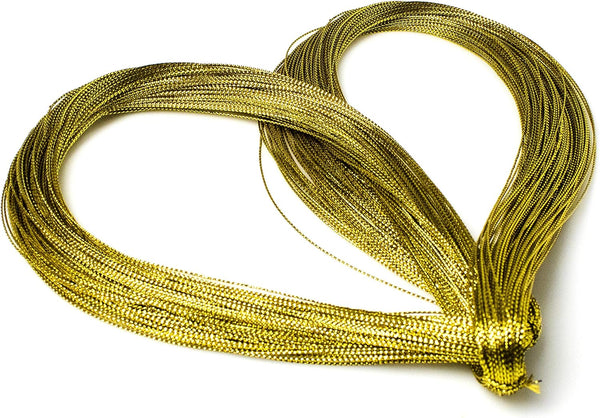 Bastex Metallic Gold String 656 Feet (218 Yards). Gold Cord for Jewelry, Thread for DIY Arts and Crafts, Twine for Gift Wrapping, Gifts, Hair Braiding String, Wedding Decorations and More.