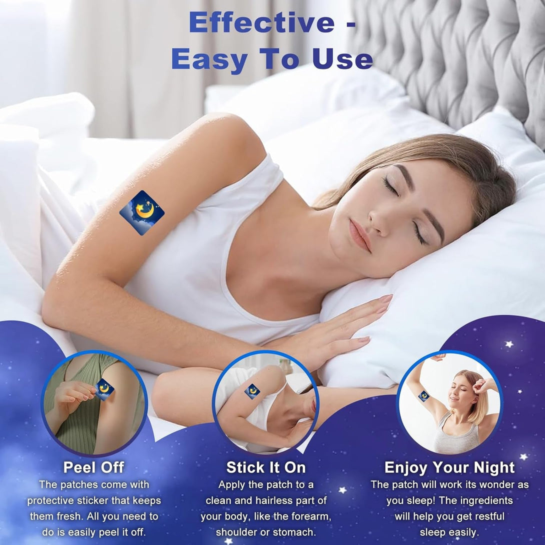 72 Sleep Patches for Adults Extra Strength, Sleep Patch with Melatonin & Valerian, All-Natural Deep Sleep Support Patches for Women & Men, Long-Lasting Night Comfort