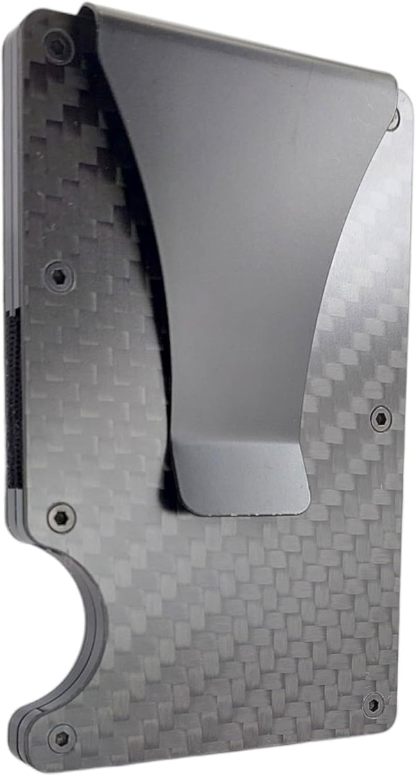 ROVE - Money Clip - RFID Blocking Aluminium Enhanced Minimalistic Compact Wallet (Carbon Fibre)