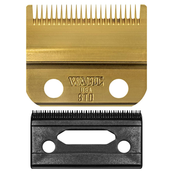 Wahl Professional Stagger Tooth Gold Bladeset, High-Precision Replacement Blade, DLC and Titanium Coated, Seamless Blending, Fits Cordless Magic Clip 8148 and 8509