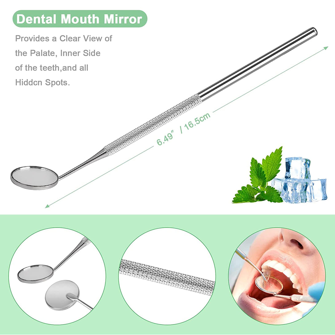 Dental Tools, Professional Dental Pick Tools Kit, Teeth Cleaning Calculus Tool for Dentist, Personal Using, Pets Oral Care with Dental Mirror Dental Tooth Tartar Plaque Scraper Remover Dental Probe