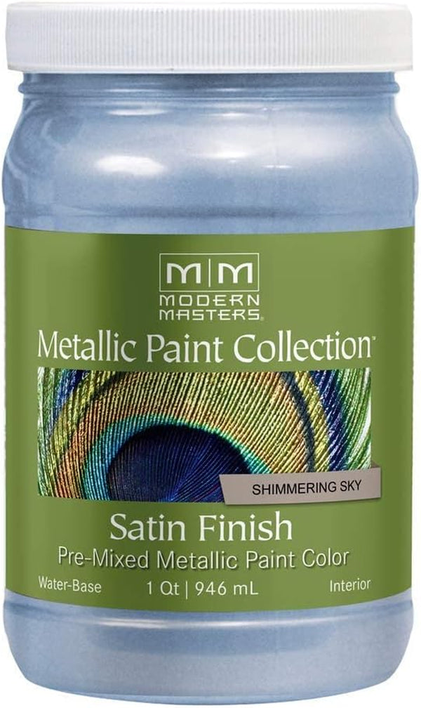 Qt Modern Masters ME514 Shimmering Sky Metallic Paint Collection, Satin Water-Based Decorative Metallic Paint