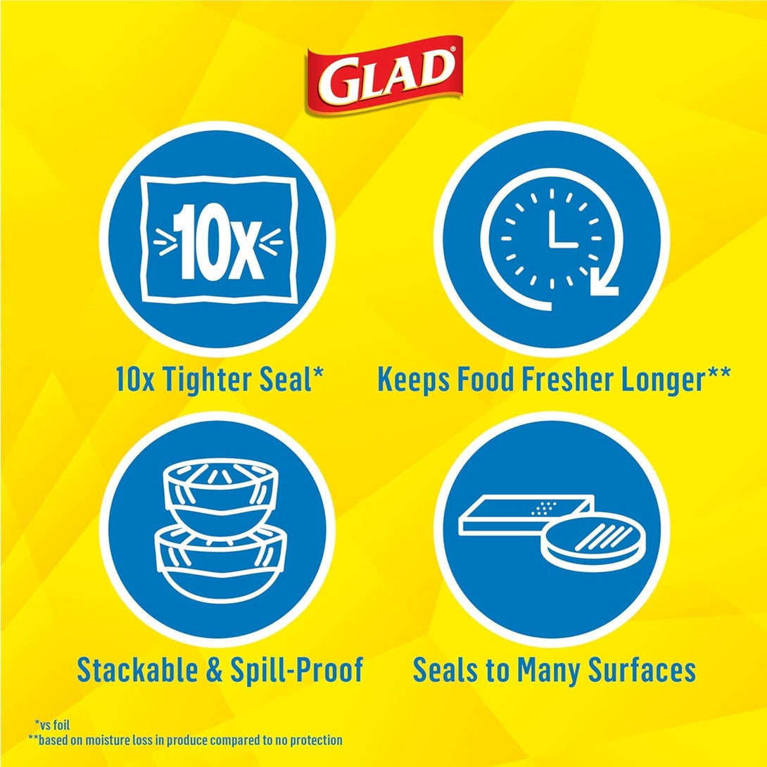 Glad Press'N Seal Food Plastic Wrap, 70 Square Foot Roll (Package May Vary)