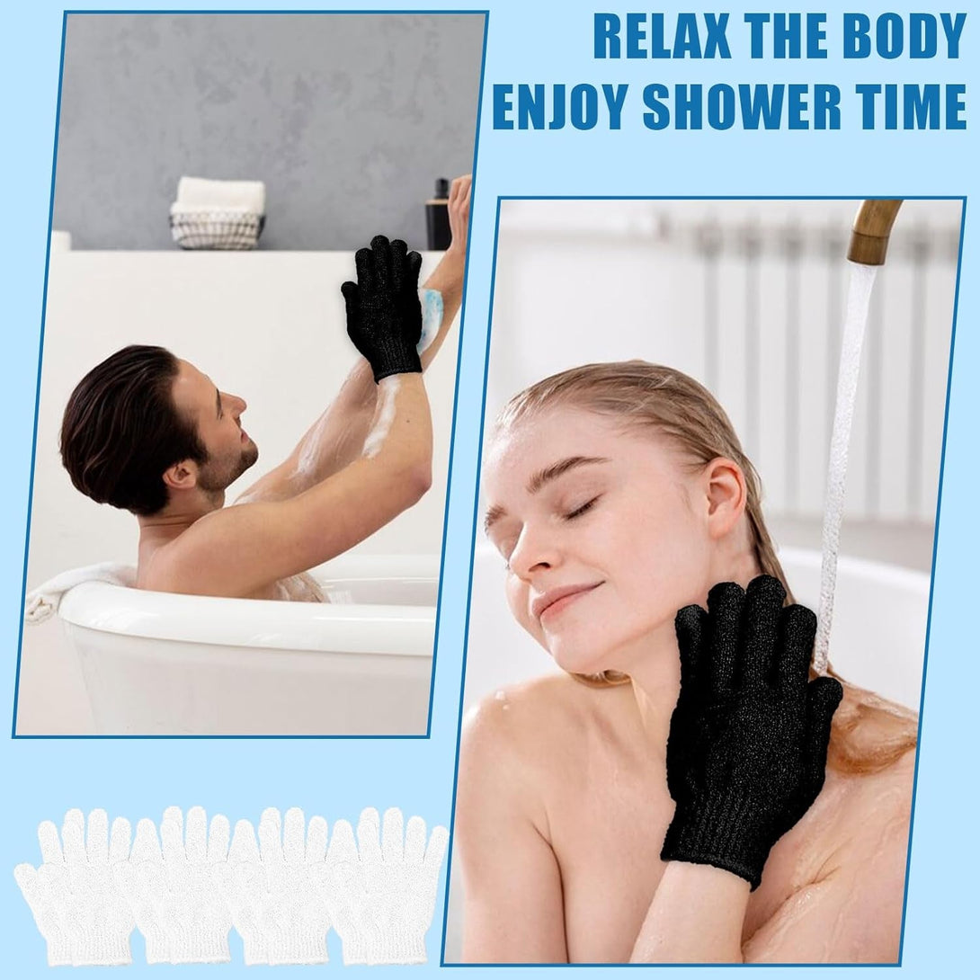 60Pcs Exfoliating Gloves Bulk, Exfoliating Body Scrubber Glove Exfoliator for Body Scrub Mitt, Bath Gloves for Shower Exfoliating Shower Gloves for Women Bathing Accessories Father'S Day Gifts(Black)