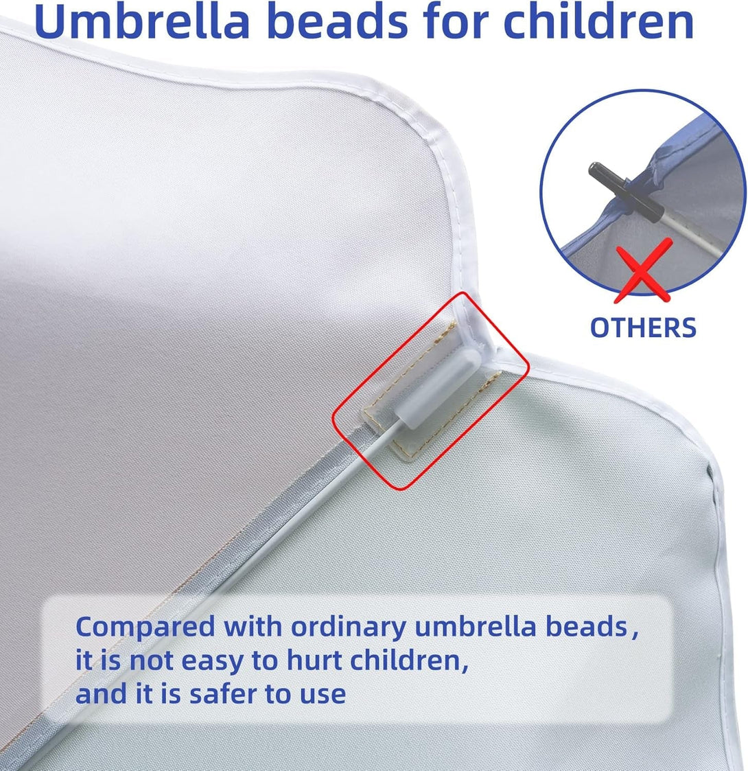 AMMSUN 5Ft Seaside Beach Umbrella for Sand and Water Table - Kids Durable Umbrellas for Children Beach Camping Garden Outdoor Play Shade