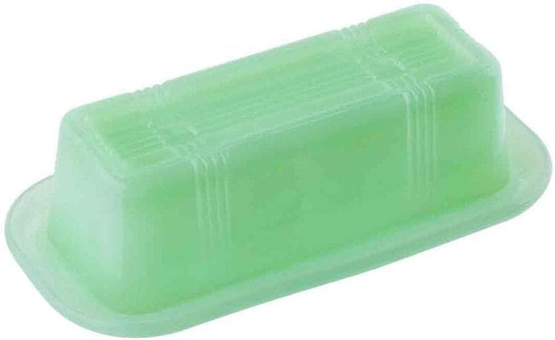 Tablecraft HJ124 Jadeite Glass Collection Butter Dish, 6.75 X 3.25 X 2.25, Green