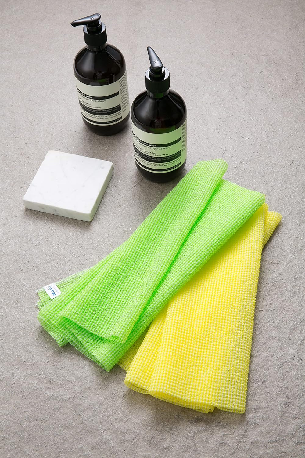 Exfoliating Washcloth Japanese Washcloth Nylon Bath Wash Cloth Korean Exfoliating Cloth Loofah Towel Beauty Washcloth Sponge Loofah Body Scrub Back Scrubber for Shower 3 Pcs by Modu