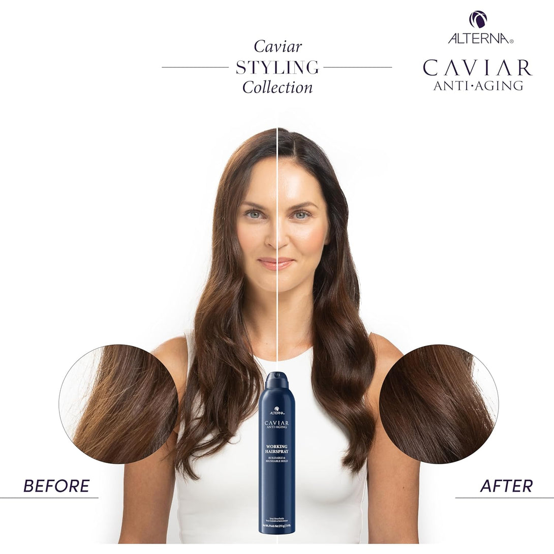 CAVIAR Anti-Aging Working Hairspray | Buildable, Brushable Hold | Helps Control Frizz & Adds Shine | Sulfate Free