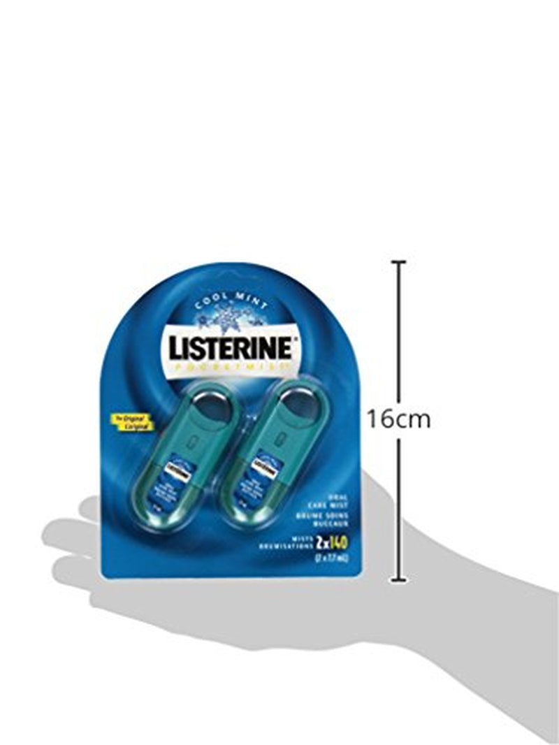 Listerine Pocketmist Cool Mint Oral Care Mist to Get Rid of Bad Breath, 0.26 Fl Oz (Pack of 2)