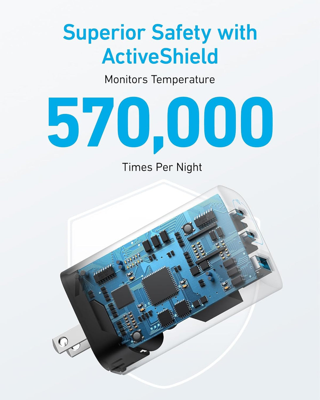 Anker 67W USB C Charger, 3 Port PIQ 3.0 Compact and Foldable Fast Charger for Macbook Pro, Ipad, Galaxy, Iphone and More (5FT USB-C Cable Included)