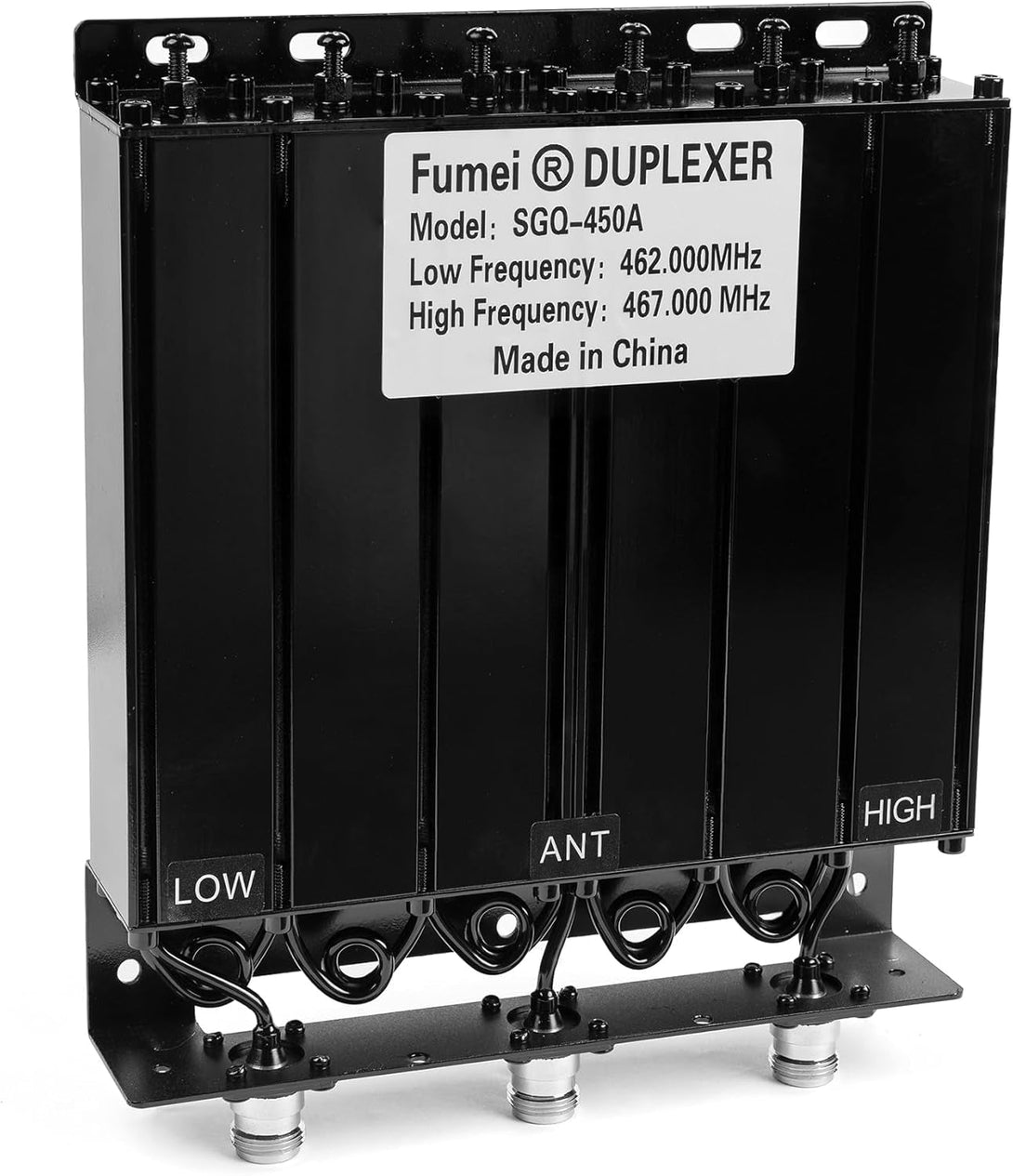 Fumei UHF 400-470Mhz 50W Duplexer for Radio Repeater with Preset Low Frequency 462Mhz & High Frequency 467Mhz & N Female Connectors