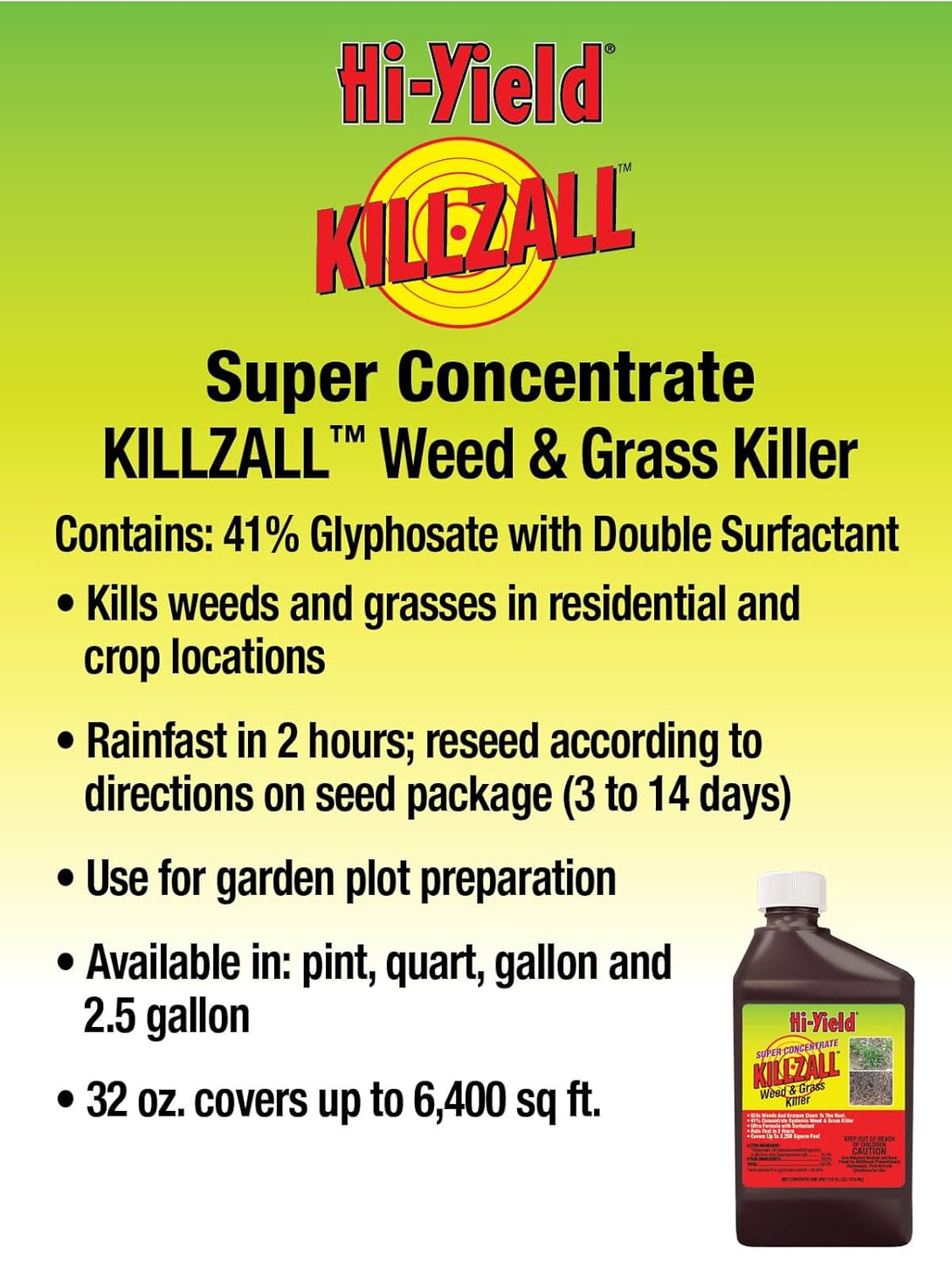 Hi-Yield (33692) Super Concentrate Killzall Weed & Grass Killer (32 Oz)