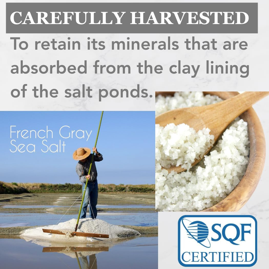 All Goods Organic Celtic Salt – Coarse 5 Oz, 82 Minerals, French Gray, Hand-Harvested, Les Guérandais, Unrefined.