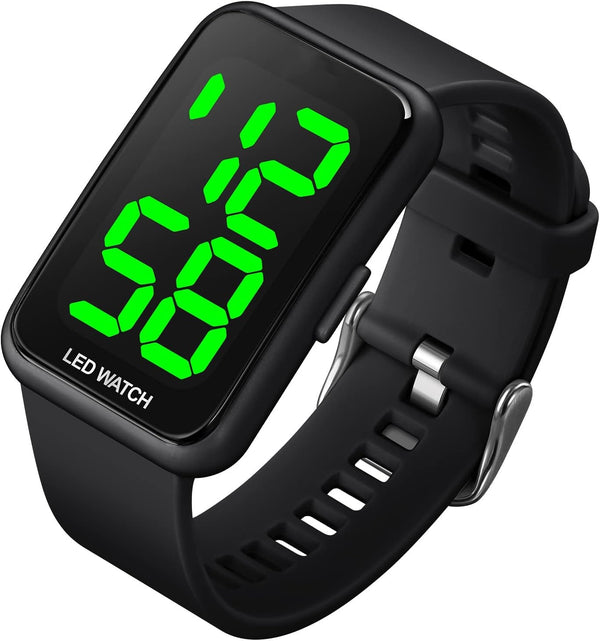 TOOCAT Digital Sport Watch, Fashion LED Large Digital Display Watch Outdoor 50M Waterproof Rubber Bands Wristwatch for Men Women Teens Students