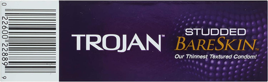 Trojan Studded Bareskin Lubricated Condoms - 10 Count