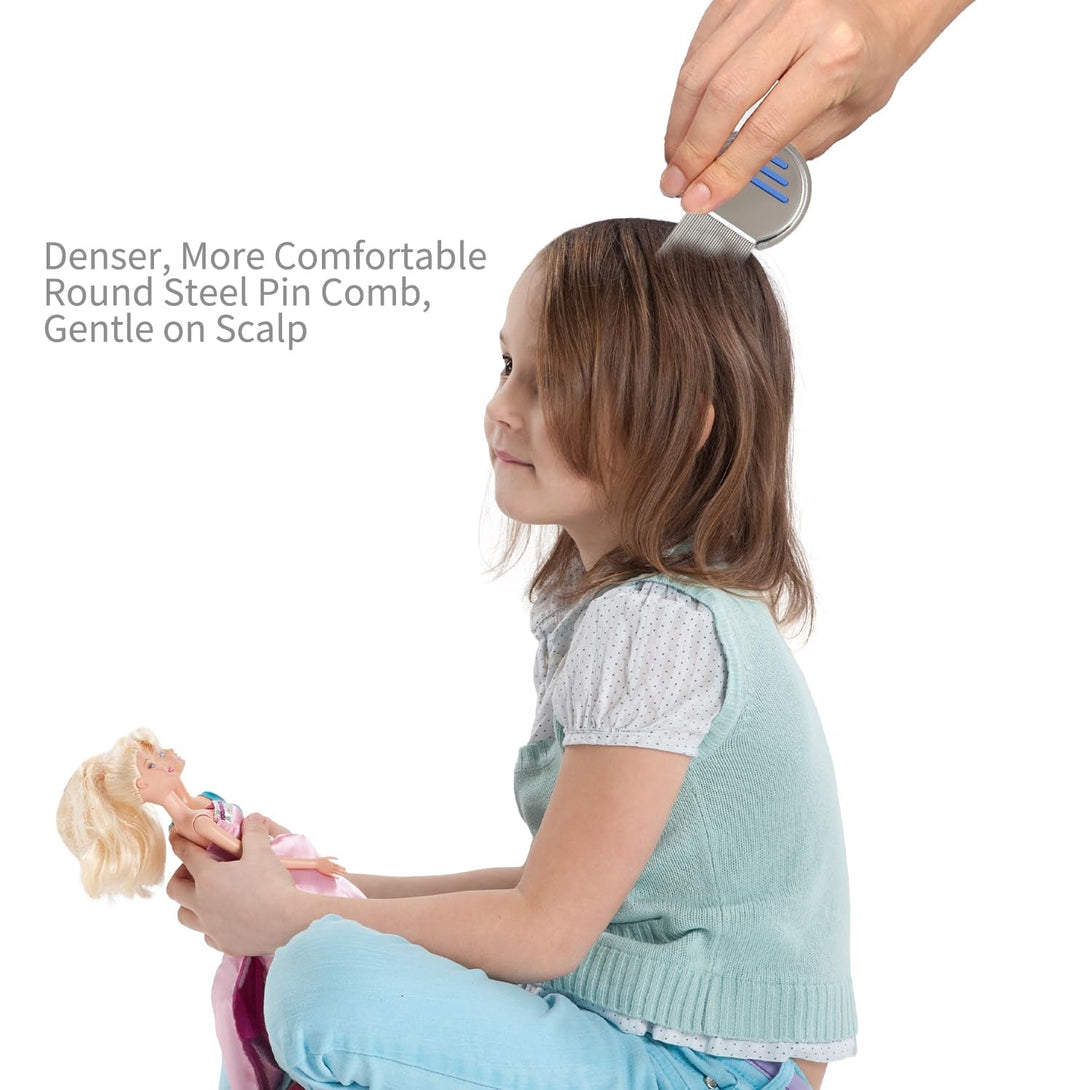 9 Pcs Lice Combs, Flea Combs, Hair Comb Double Sided Fine Tooth Combs, Removal Dandruff Comb with Metal Teeth, Stainless Steel Louse and Nit Comb for Head Lice Treatment